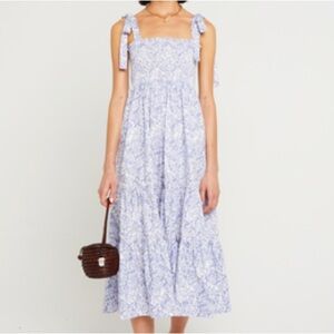 Chic Lavender Floral Midi Dress